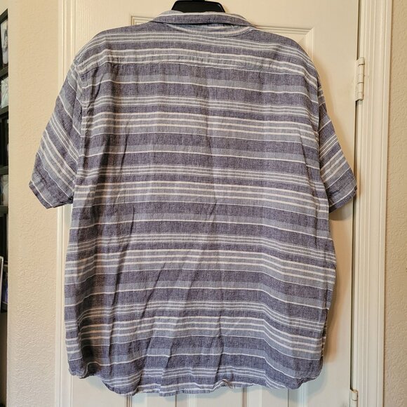 Dockers Men's Striped Linen Cotton Blend Shirt Short Sleeve Button Down Size XXL - Picture 2 of 5